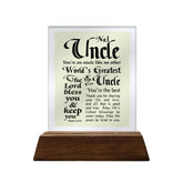 No.1 Uncle Glass Plaque